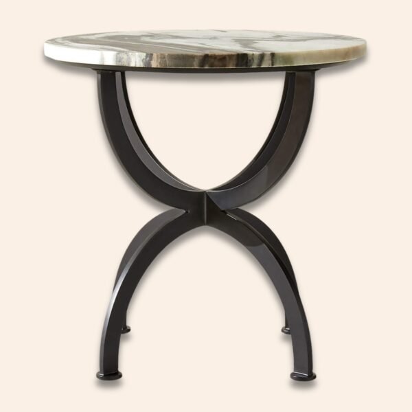 Marble & Iron Accent Table
