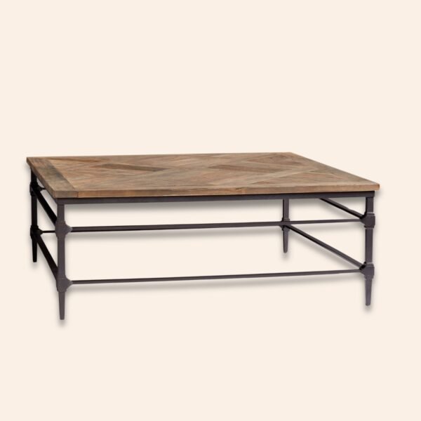 Parquet Wood & Iron Coffee Table