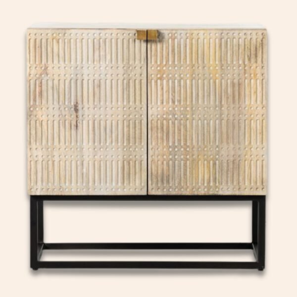 Milo Carved Mango Wood Cabinet