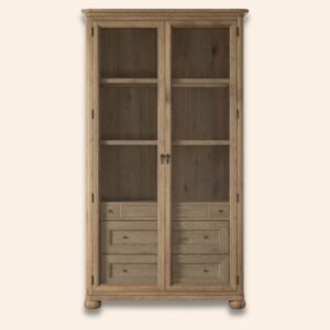 Creswell Oak Glass-Door Almirah