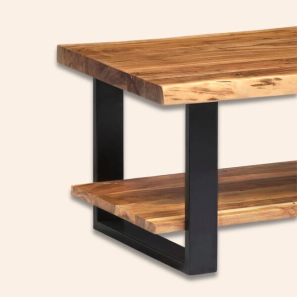Reclaimed Wood & Iron Coffee Table - Image 2