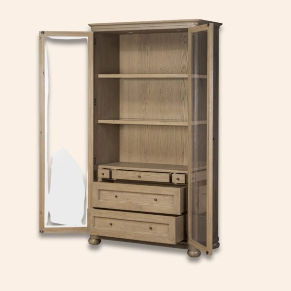 Creswell Oak Glass-Door Almirah - Image 2