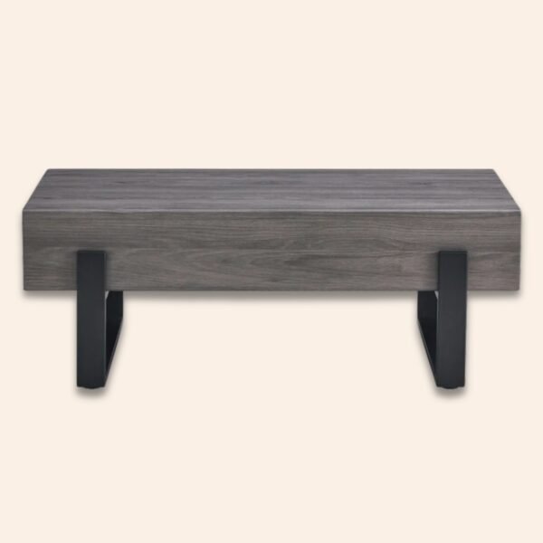 White Ash Wood & Iron Coffee Table - Image 3